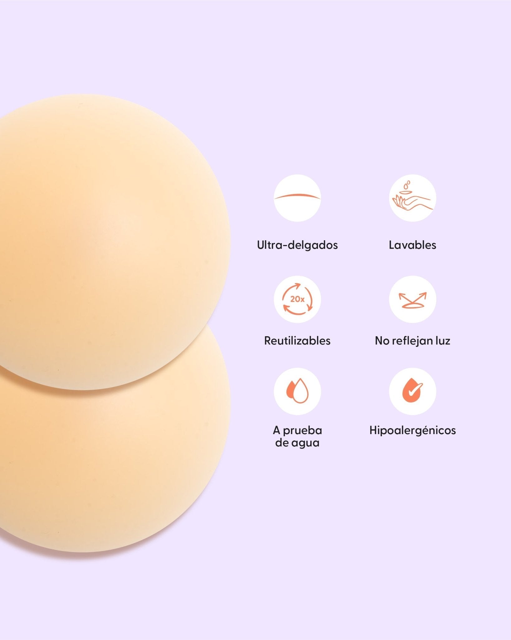 Bare it All Nipple Covers PLUS - Cubre Pezones Circulares de Silicona Reutilizables - Nipskin