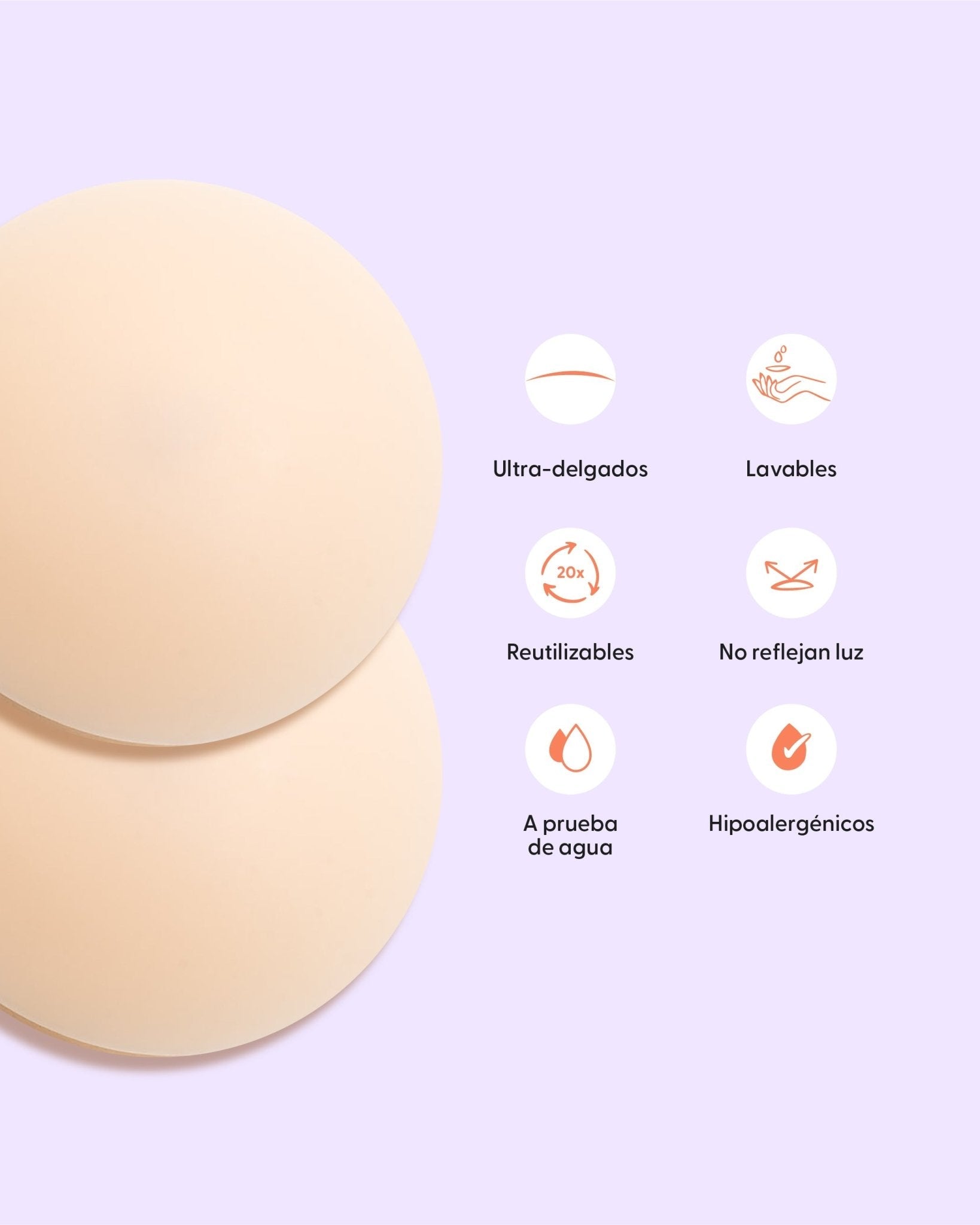 Bare it All Nipple Covers PLUS - Cubre Pezones Circulares de Silicona Reutilizables - Nipskin