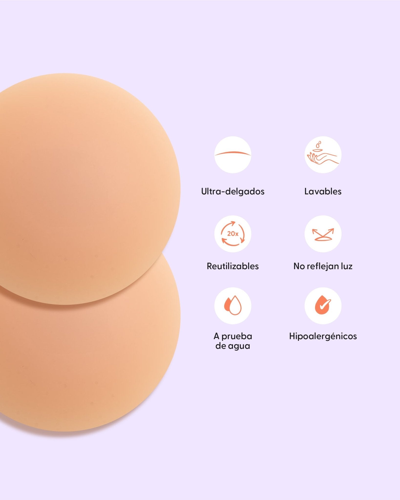 Bare it All Nipple Covers PLUS - Cubre Pezones Circulares de Silicona Reutilizables - Nipskin